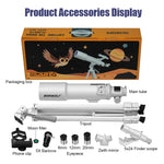 BORWOLF AZ70500 refracting astronomical telescope 70MM large aperture 25X-416X for observing the moon and planets