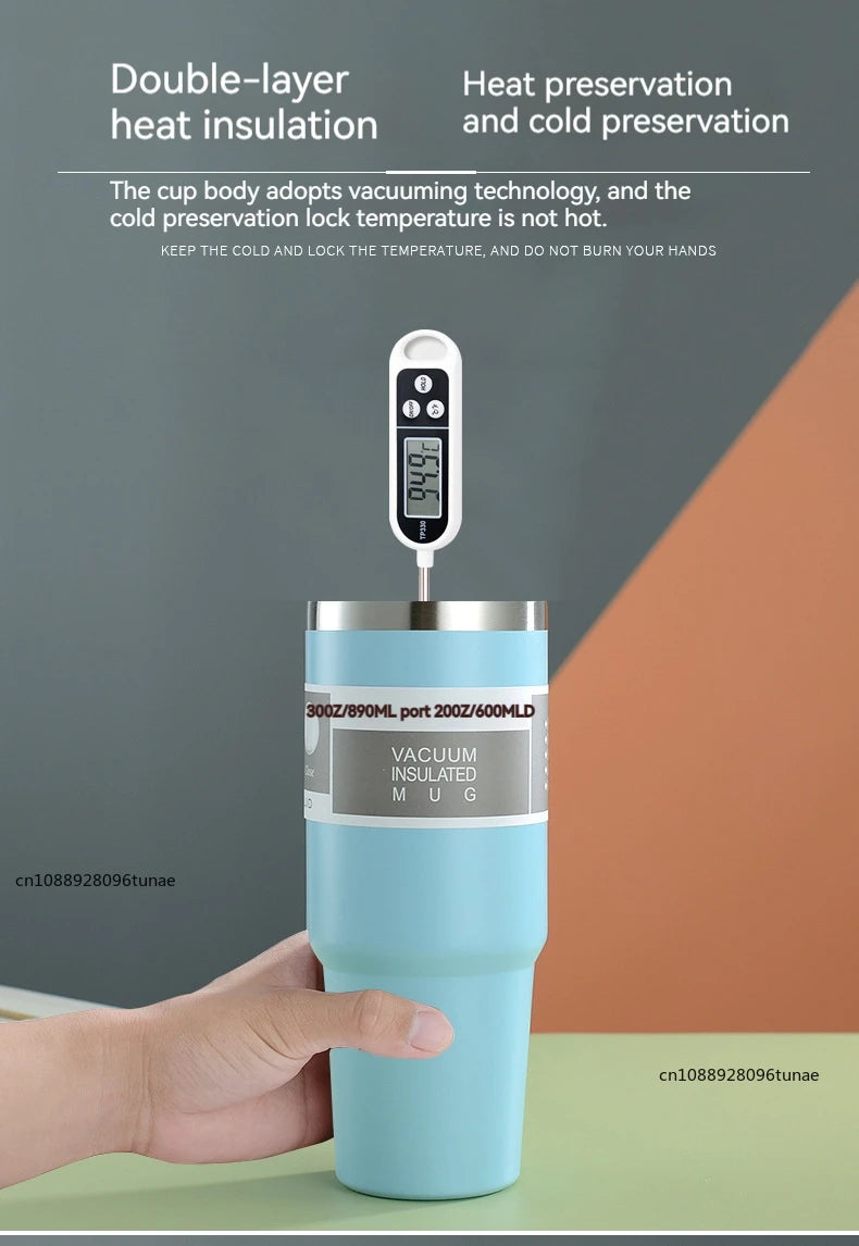 20oz/30oz Thermal Water Bottle With Straw Stainless Steel Car Coffee Mug Keeps Cold and Heat Thermal Mug Tumbler Vacuum Flasks