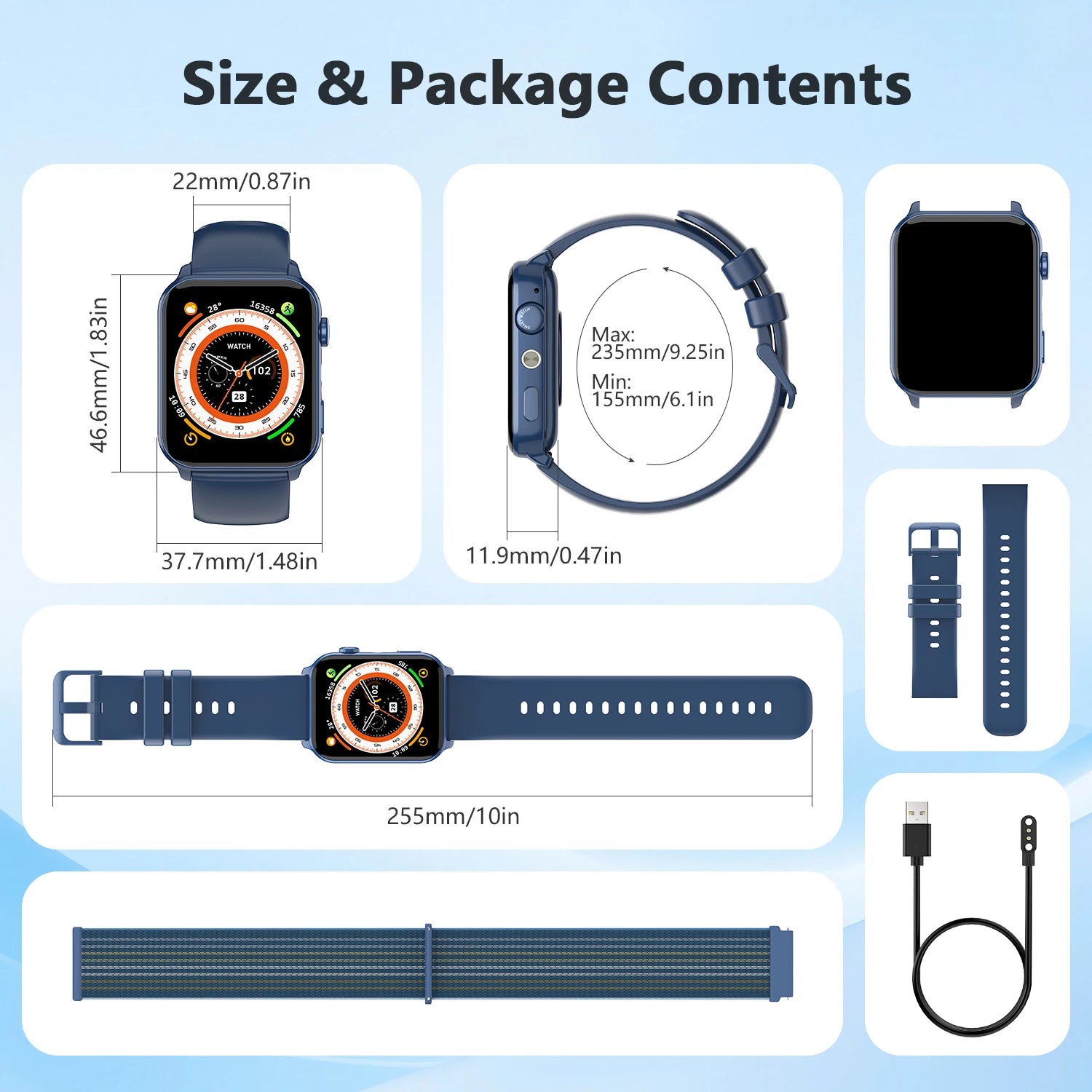New 2025 Blackview R30 Max Smartwatch with LED Flashlight 1.91'' TFT Screen Health Monitor Bluetooth Watches for Men Women Gifts