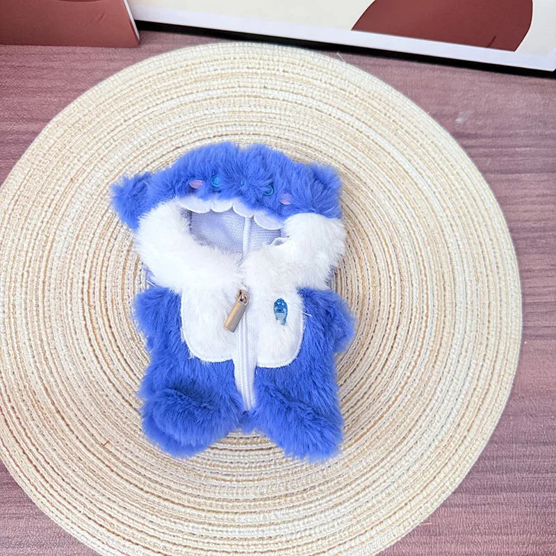 Abubu Doll Clothes Cute Cartoon Jumpsuit for Labubu Idol V1 V2 Dolls Clothing Accessories 15/17cm Plush Doll Universal