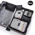 6 Pcs Travel Clothes Storage Bags Set Portable Luggage Organizer Suitcase Pouch Pouch Packing Cube For Shoes Packing Clothes