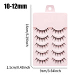 DINGSEN Fake Eyelash Anime Lashes 5 Pairs Little Devil Eyelashes Natural Daily Makeup Manga Eyelashes Clear Band Eyelashes