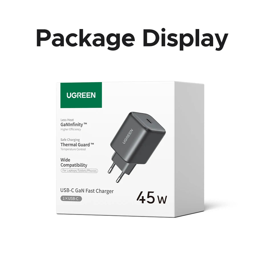UGREEN 45W GaN Charger PD3.0 PPS QC3.0 Quick Charge For Samsung S25 S24 Ultra iPhone 17 16 15 Pro Max iPad Tablet Fast Charger
