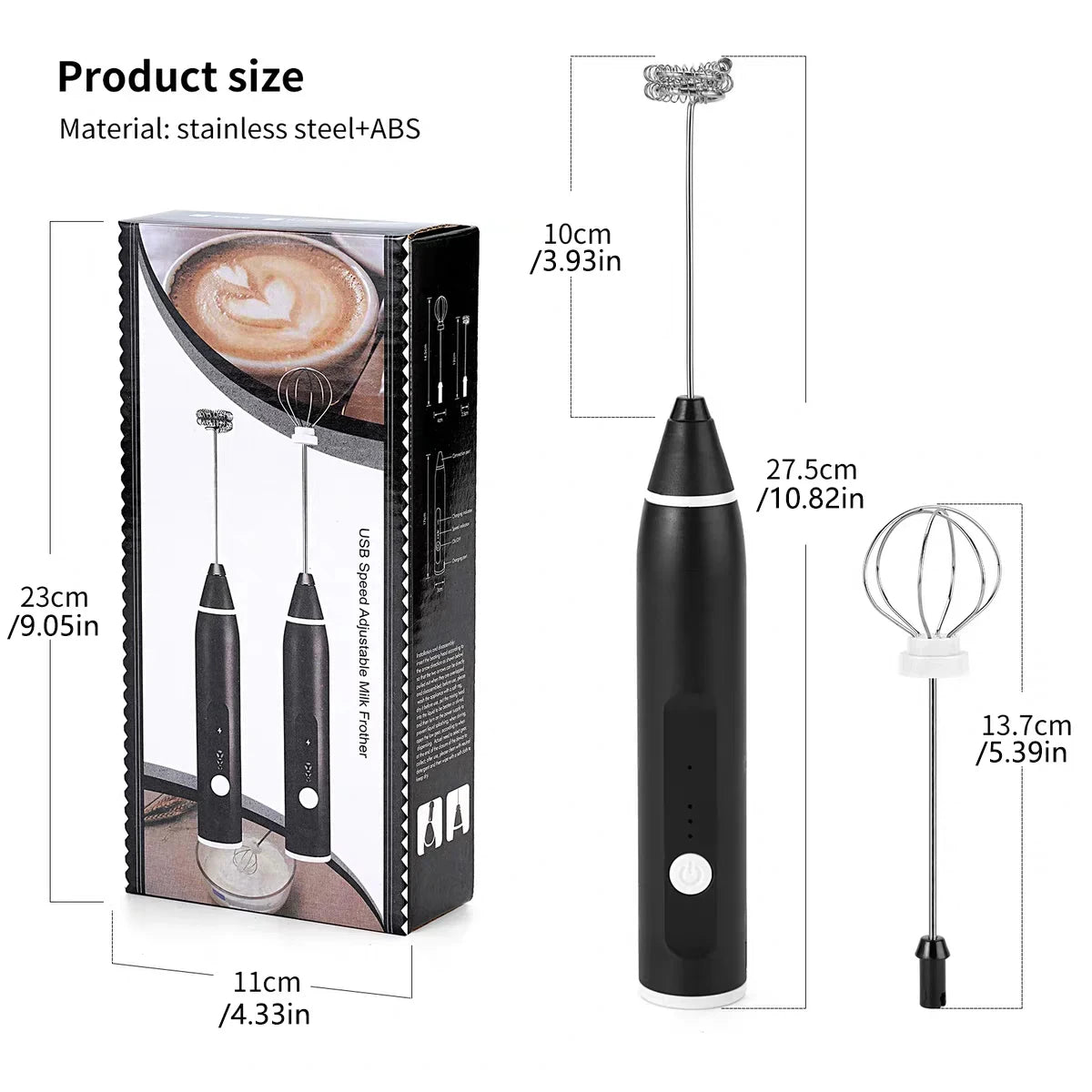Portable egg beater, handheld milk frother, rechargeable coffee machine, 3-speed cake cream maker, household kitchen food mixer