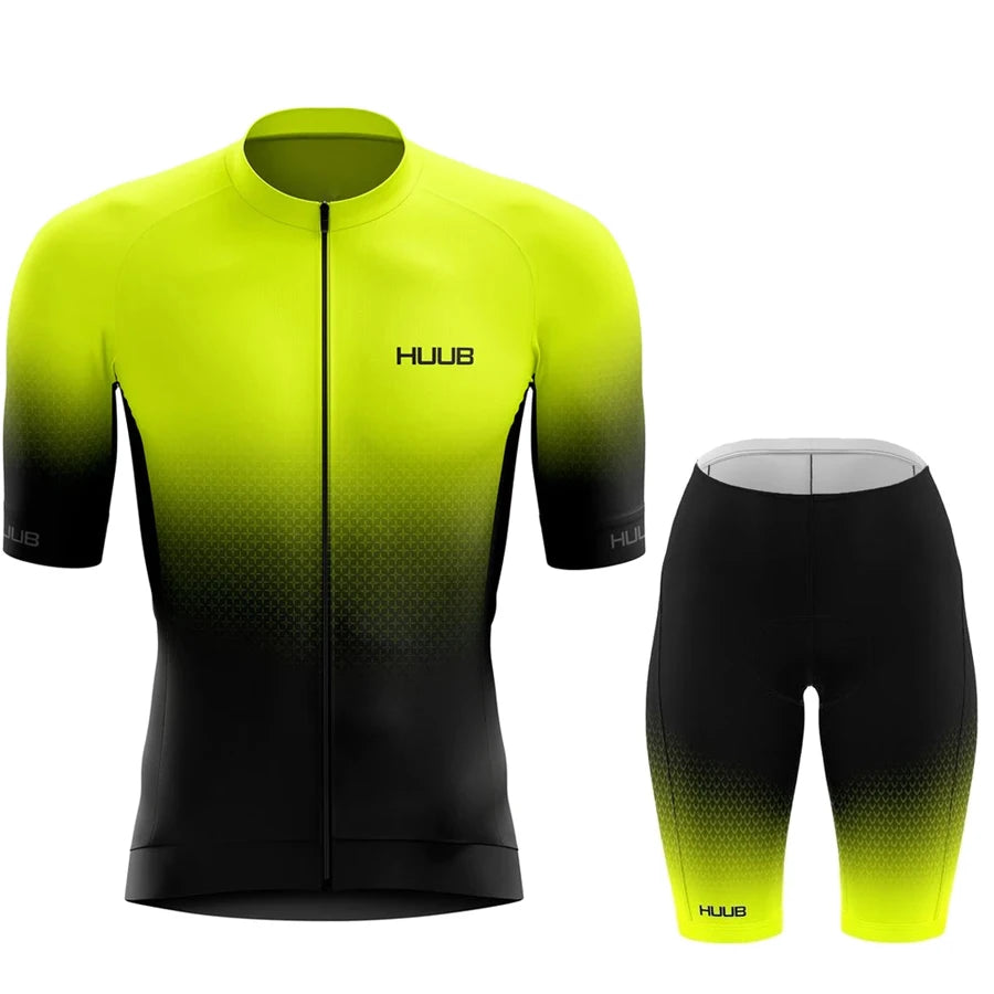 Short Sleeve Road Bike & MTB Racing Kit, Breathable Summer Bicycle Clothing with Bib Shorts