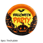Halloween Themed Disposable Tableware Cups 7 Inch Plates 9 Inch Plates Halloween Party Decoration Supplies Festival Supplies