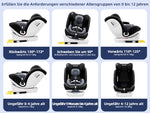AP01 KL001B Child Car Seat 360° Rotating 5-Point Belt 9-36kg 0 -12 years ECE ISOFIX Child Safety Seat