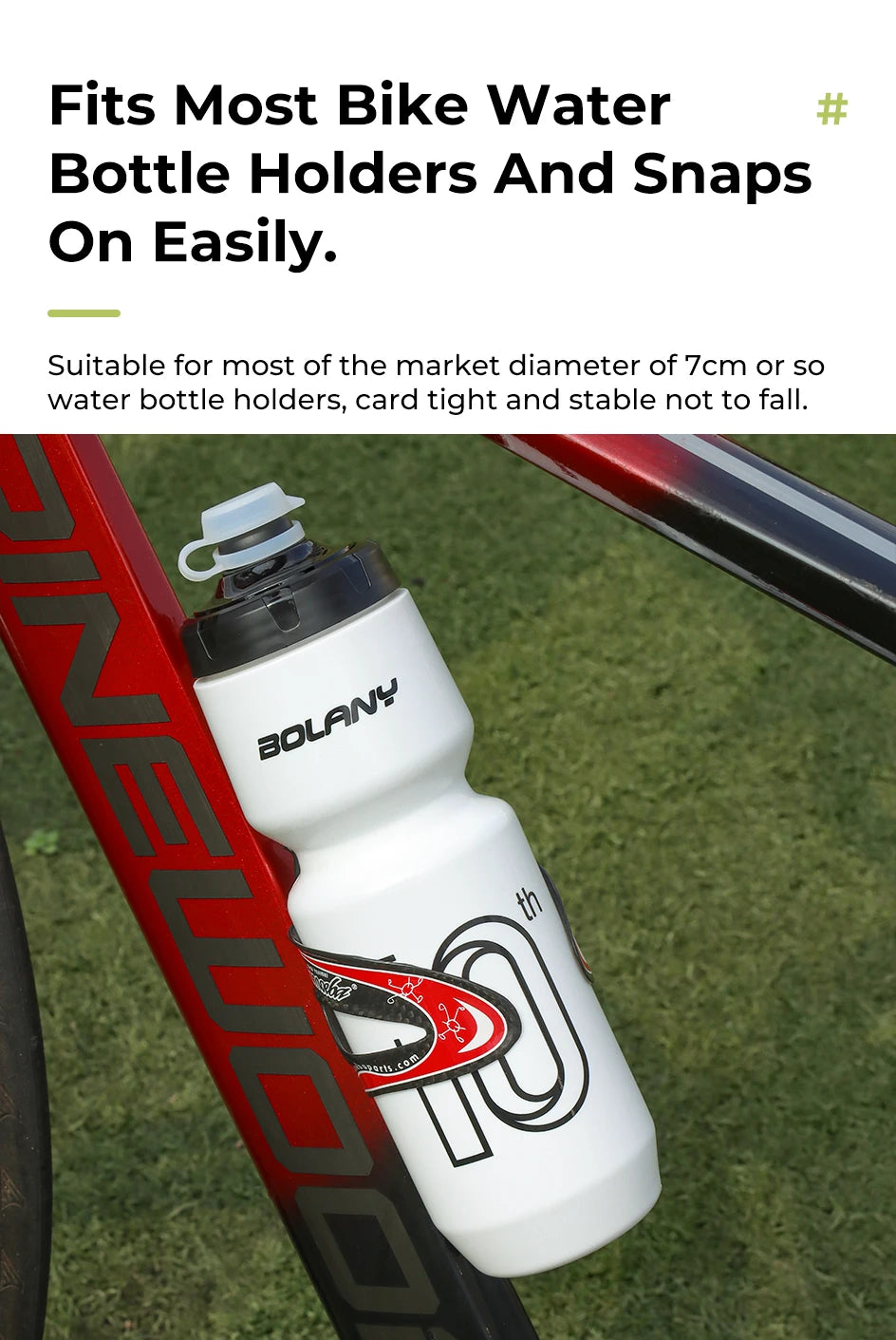 BOLANY Sports Bottle 10th Rubber Transparent Plastic with lid Bottle 750ML Portable Squeeze Drinking Outdoor Cycling Kettle