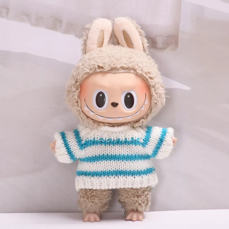 17cm Cute Mini Plush Doll'S Clothes Outfit Accessories For Korea Kpop Exo Labubu Idol Dolls Sweater Clothing DIY Kids Girl Gift