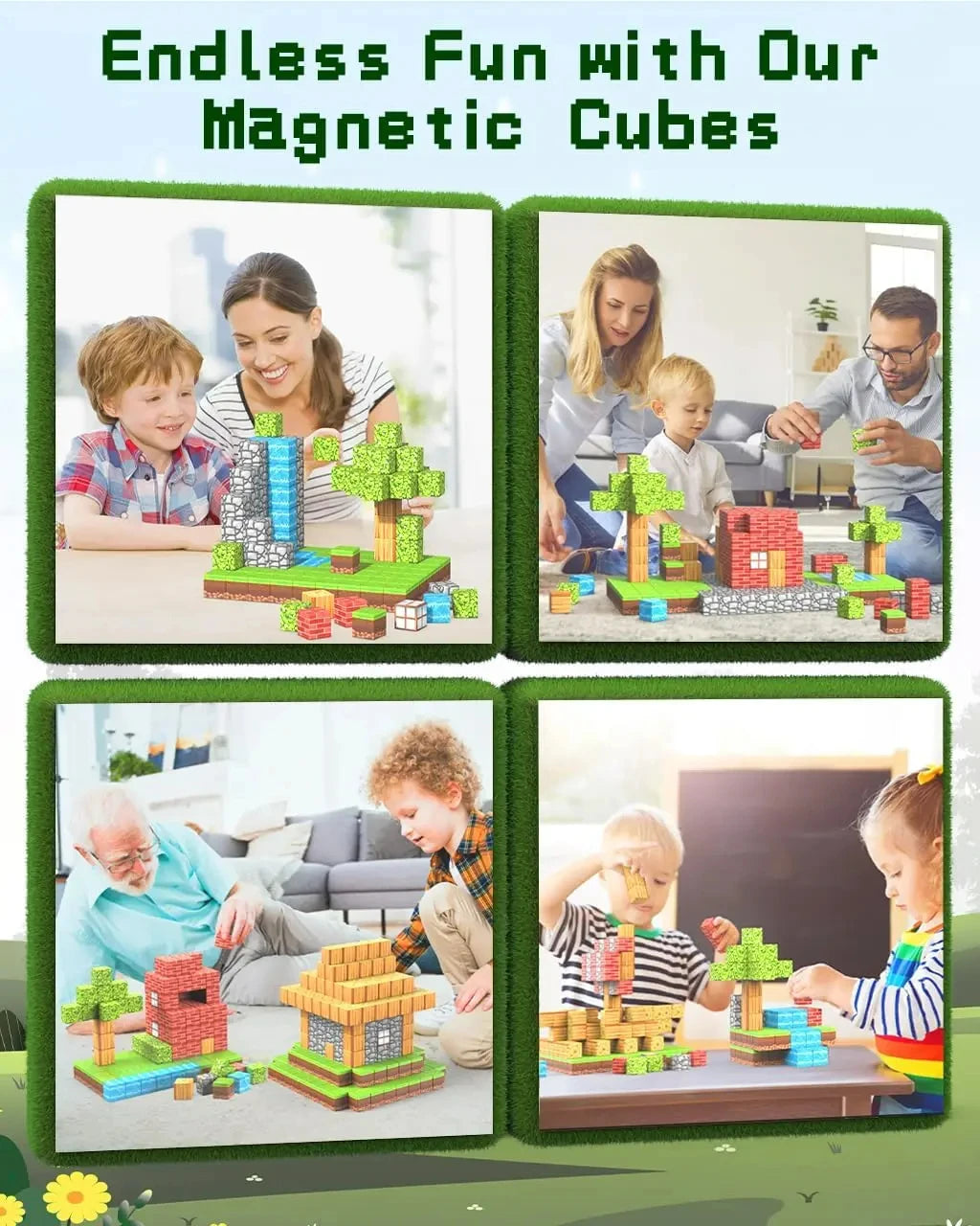 100pcs Magnetic Blocks Toy Build Magnet Set For Boys Girls Stem Montessori Sensory Cubes For Toddlers Gift