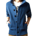 Men Sweater New Autumn Front Button Cardigan Stand Collar Sweaters for Men Coat Winter Warm Knitwear Clothing pull homme MY271