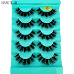 Cat Eye Eyelashes 3D Natural False Lashes D Curl Fluffy Soft Cross 5 Pairs Manga Lashes Wispy Natural Eyelash Extension Makeup