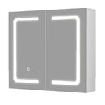 Smart illuminated bathroom mirror cabinet double door illuminated storage s mirror cabinet wall mounted BA