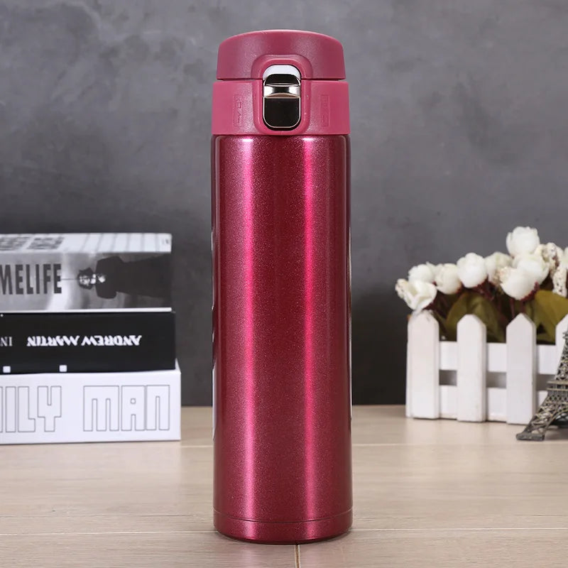 500M/16 Oz Insulated Mug Tritan Material Stainless Steel Metal Water Bottle Leakproof BPA Free Suitable for Hot and Cold Drinks