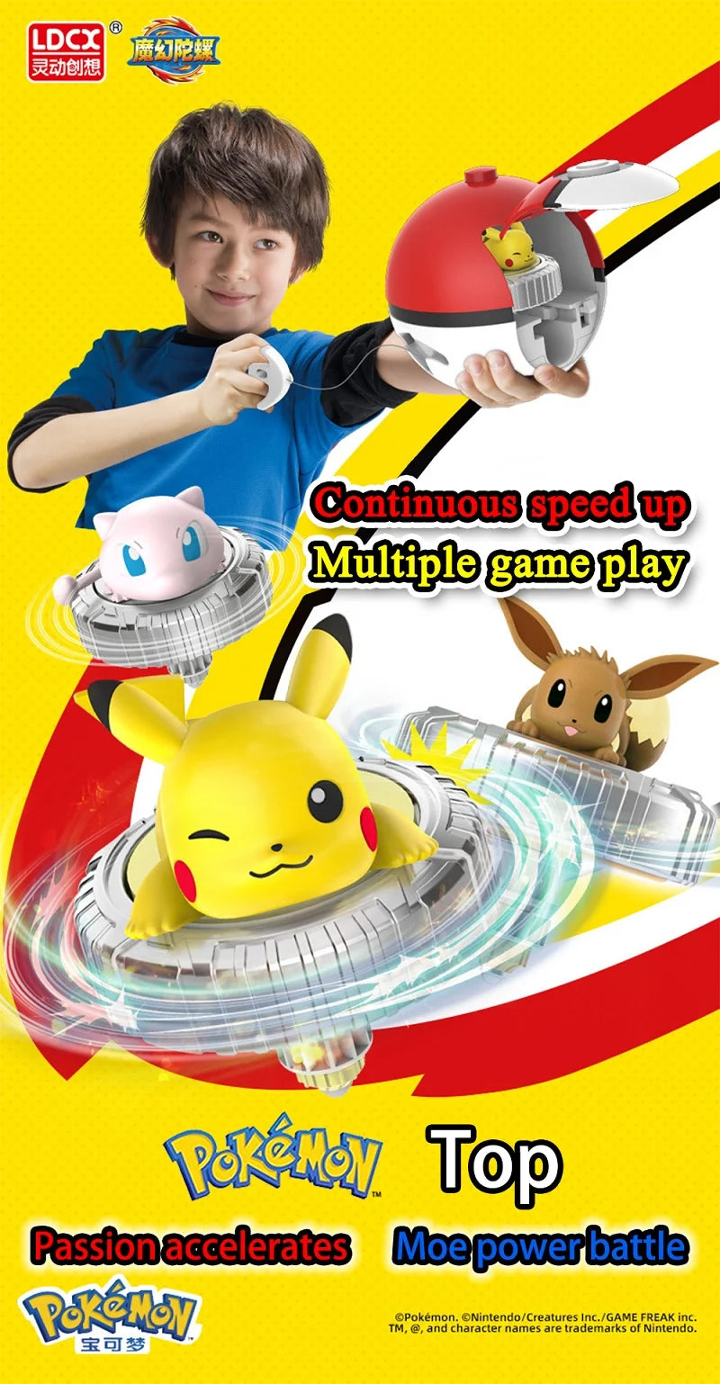 Genuine Pokemon Toys Ball Battle Gyro Pikachu Charmander Squirtle Mew Action Figure Model Pokeball Birthday Gift For Childre