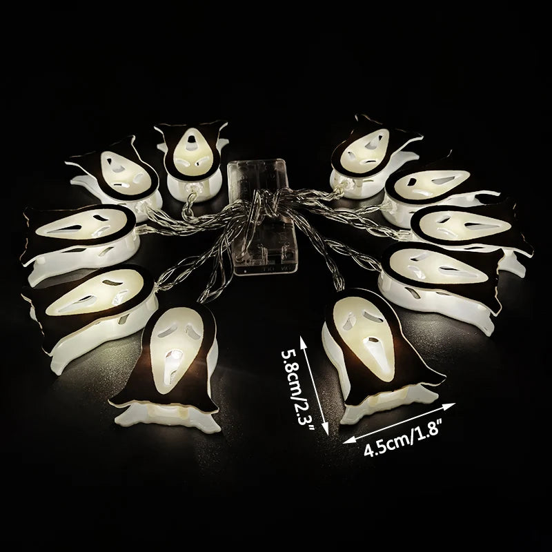 1.5M 10LED Halloween LED Light String Horror Eyeballs Pumpkin Spider Bat Skull Lamp Trick Or Treat Happy Halloween Party Decor