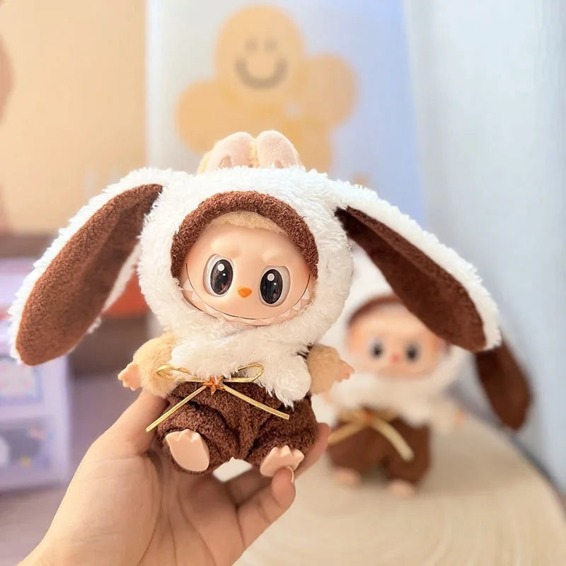 Labubu Doll Clothes Penguin Shark Bee Dinosaur Onesie - Cute Animal Jumpsuit for 17cm Pullip Blythe OB11 BJD