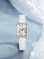 Fashion Rectangle Quartz Wrist Watch for Women Luxury Brand Roman Dial Leather Strap  Ladies Watches Clock