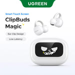 UGREEN LCD Full Color Smart Screen Wireless TWS Bluetooth Earphones Earbuds Open Clip Ear Headphones AI Call Noise Cancellation