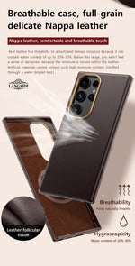 LANGSIDI Luxury Nappa Leather Magnetic Phone Case for Samsung s24 ultra Galaxy s23 ultra s24 plus for Magsafe fundas Back Cover
