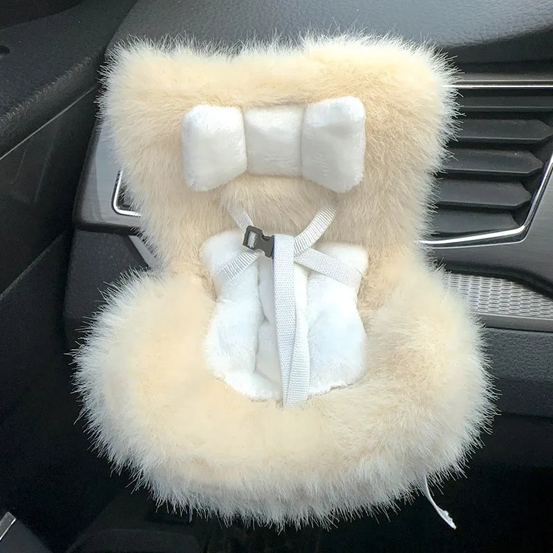 Car Doll Safety Seat for 17cm Labubu – Cute Car Interior Decor