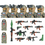 City Army Figures Building Blocks Russia Army Soldiers Weapons Special Combat Uniform Shield Combat Vests Shields Brick Toys