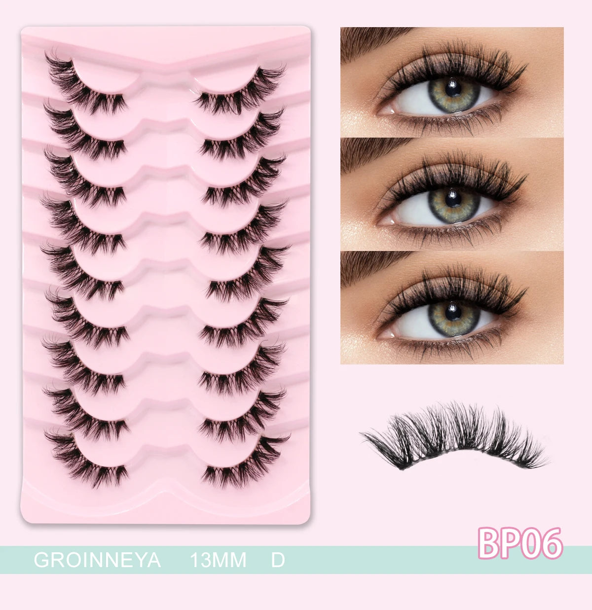 GROINNEYA Cat Eye Lashes Create Natural Look Half Eye Lashes With Winged Ends For Extended Eyelash For Daily Use