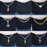 for 17CM Labubu Doll Accessories Mini Diy Hearts Shape Necklace Dress Up Plush Toy Cross Necklace Dollhouse Hanging Neck Pendant