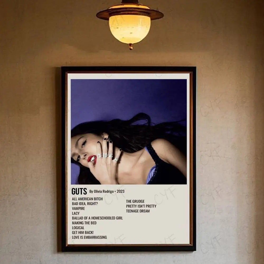 Singer O-Olivia R-Rodrigo Album Poster Wall Art Painting For Home Room Decoration Bedroom Wall Decor Canvases Waterproof Posters