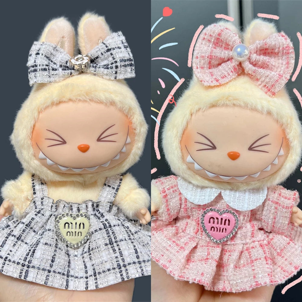Sweet Princess Style Doll's Cloth for Labubu 17cm The Monster Outfit Accessories Clothing DIY Kids Gift High-quality Dress Cloak