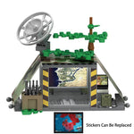 MOC WW2 Military War Weapon Soldier Accessories Building Blocks Roadblock Motorcycle Weapon case container Weapon Bag Brick Toy