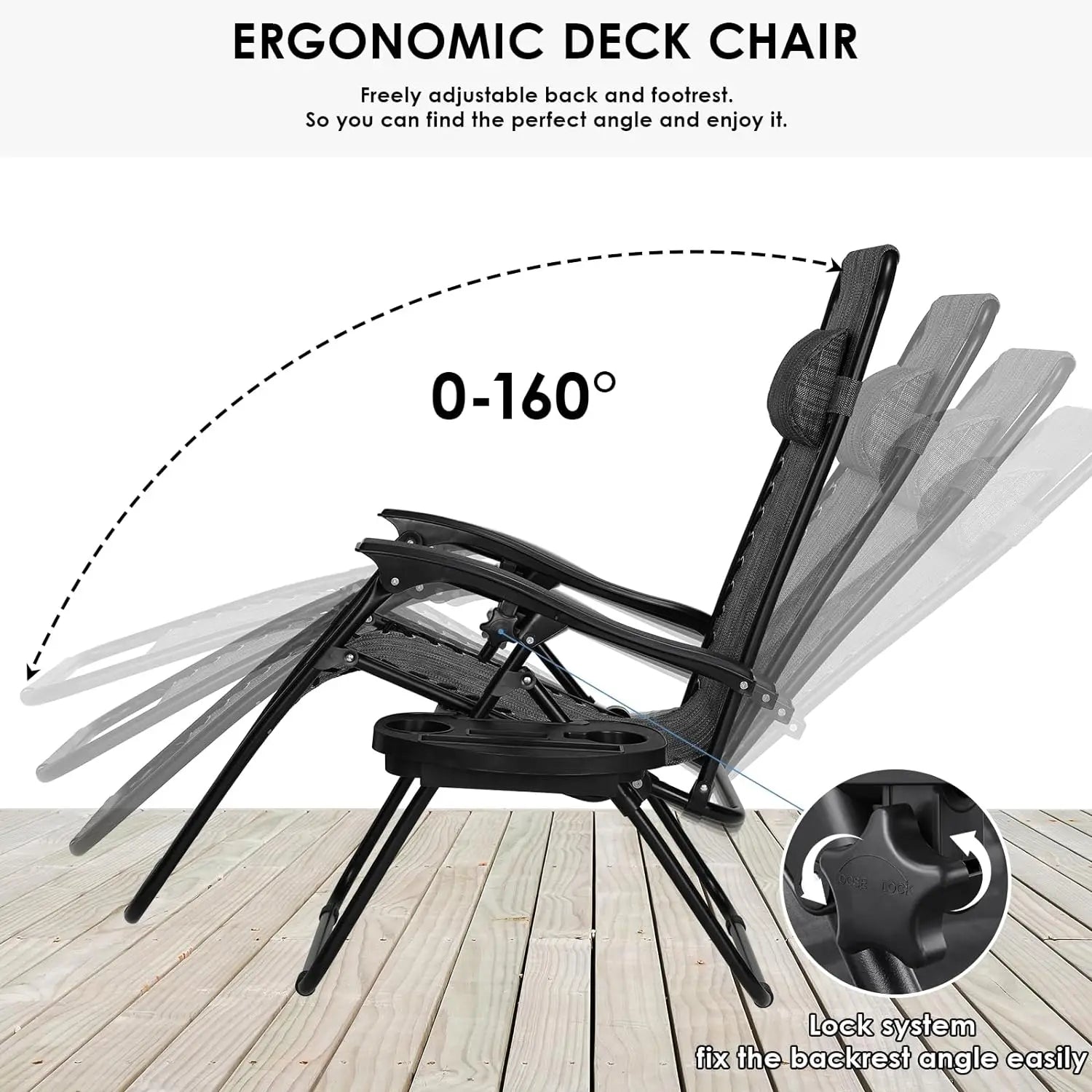 Homfa Folding Sun Lounger Set with Table