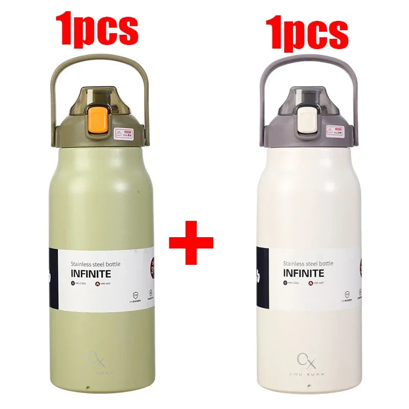1.3L/1.7L Large Capacity Thermo Bottle Outdoor Mug Stainless Steel Thermos Water Bottle Portable Vaccum Flask Cold And Hot Tumbl