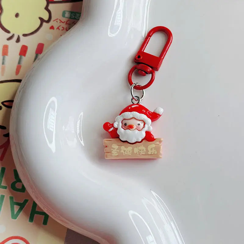 For Car Cute New Style Christmas Keychain Cartoon Snowman Santa Claus Charm Gift For Students Girlfriends Accessories