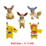Pokemon Cartoons Anime Figures Toys Snorlax Pikachu Eevee Pocket Monster Figure Doll Model Kids Birthday Gift Bulk Buy Lot