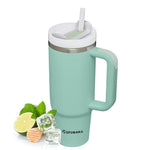 1200ml Stainless Steel Insulated Straw Water Bottle Thermal Coffee Car Cup 40oz Cold Hot Mug Vacuum Flask with Handle for Travel