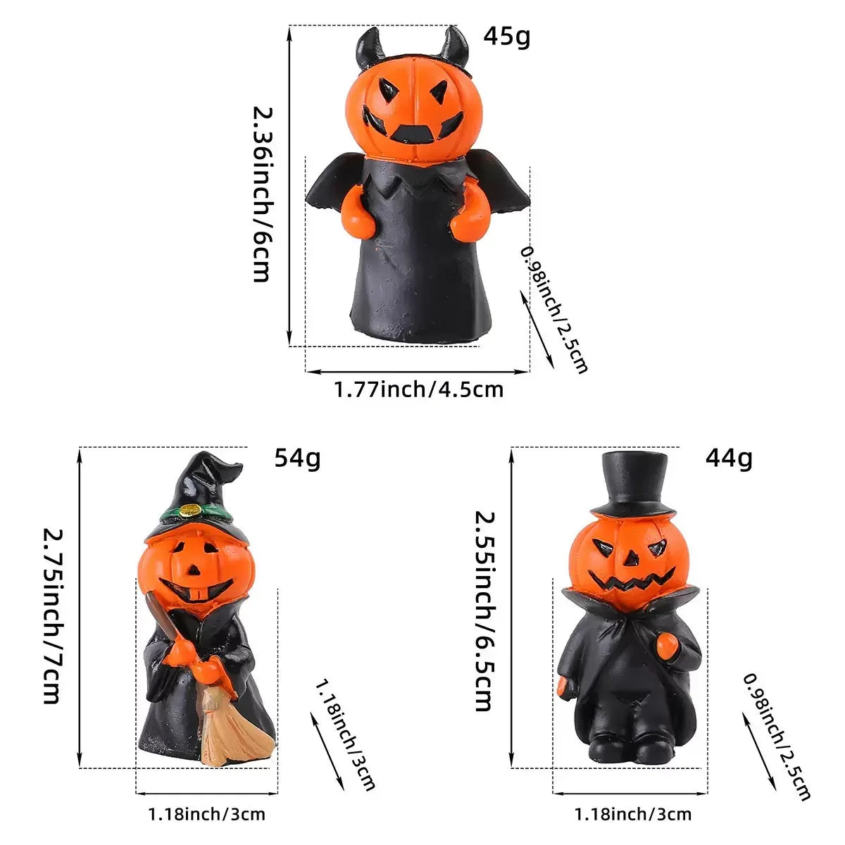Cute Halloween Decor Set Mini Ghost Pumpkin Witch Demon Resin Figurines for Home Tabletop Party Decoration Gift  Party Ornament