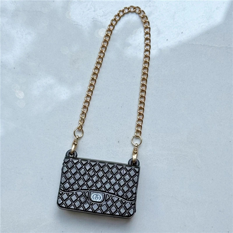 17cm For Labubu Doll Clothing Skirt Bowhair Accessory Set Retro Bib Pants Clothes Luxury Messenger Bag Shoes Set Sitting Party