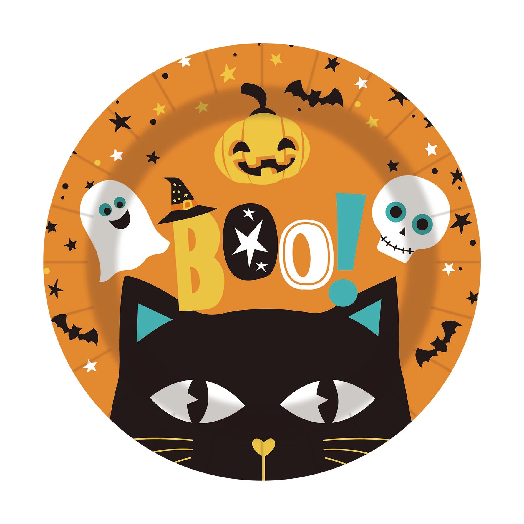 Halloween Black Cat Pumpkin Ghost Theme Festival Disposable Paper Plate Paper Cup Napkin Party Supplies