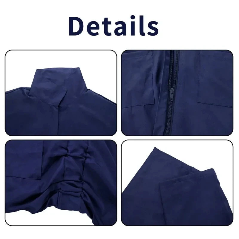 Michael Myers Costume Cosplay Horror Demon Killer Blue Working Clothes for Men Disguise Halloween Suit for Adults