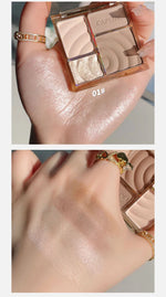 3D Facial Contouring Bronzer Cosmetics Brightening Beige Matte Highlights Palette Four-color Eye Shadow Nose Powder Makeup