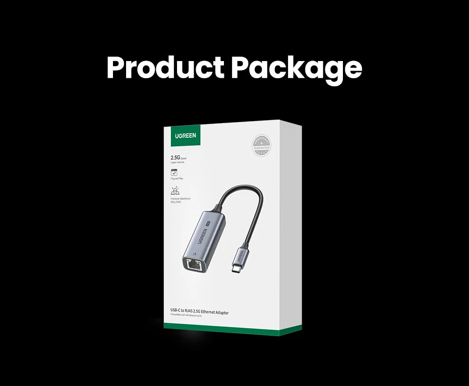 UGREEN USB Ethernet Adapter 2.5G 2500Mbps USB3.0 Network Card for Laptop PC NAS Server Windows Mac OS USB-A/C Internet Adapter