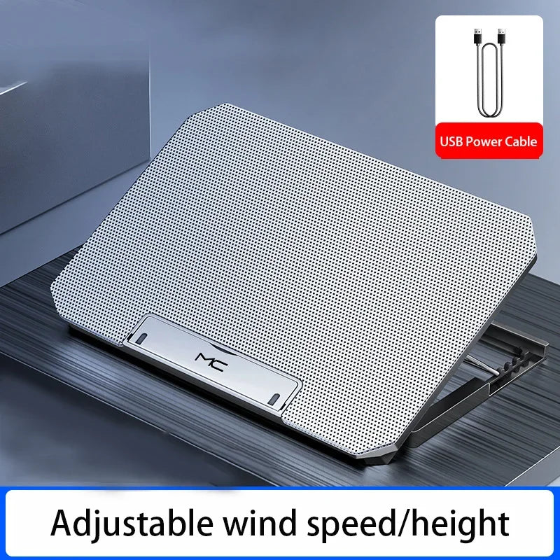 Gaming Laptop Cooler Large Size for 12-16 Inch Notebook, Two USB Cooling Pads, Adjustable Wind Speed, Silent Laptop Stand