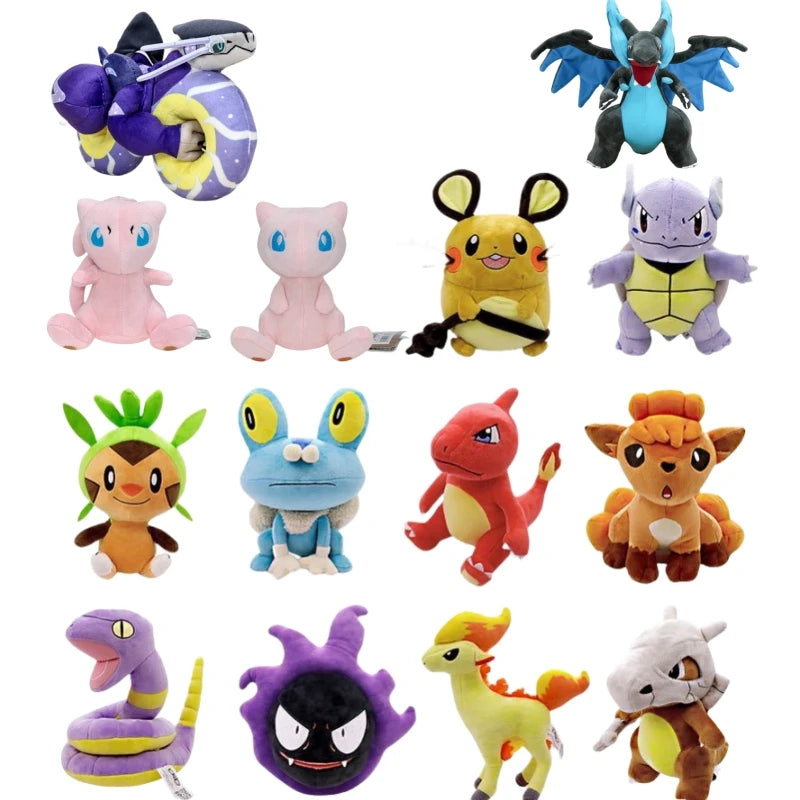 Pokemon Vulpix Mew Miraid Jolteon Ekans Charizard Charmeleon Ponyta Cubone Gastly Wartortle Froakie Plush Stuffed Toys for Kids
