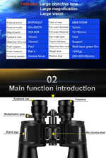 BORWOLF 20-60X70 Binoculars High Magnification  Long Range Zoom 60 Times  Hunting   Astronomical Telescope HD Professiona  Zoom