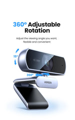 UGREEN USB Webcam 2K HD Mini Webcam For Laptop Computer Web Camera Dual Microphones for Youtube Zoom Video Calling 30fps web cam
