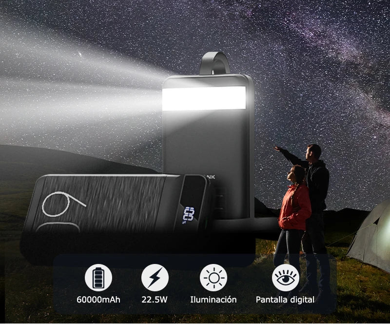 60,000mAh Power Bank – 22.5W Fast Charging with QC & PD3.0, High-Capacity Portable Charger for iPhone, iPad & Xiaomi,etc