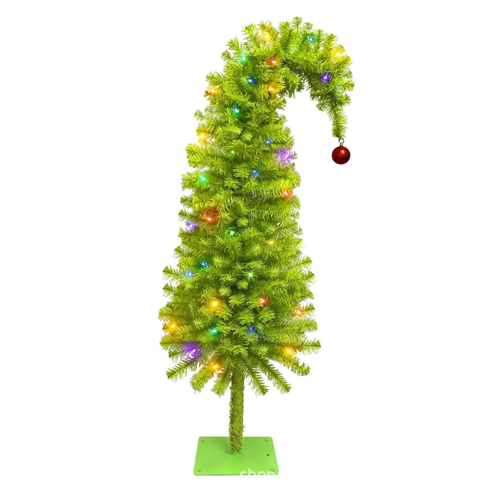 90cm Simulated High Density Tree Holiday Decoration Crooked Tree  Artificial Christmas Tree Shape Family Party Decorations