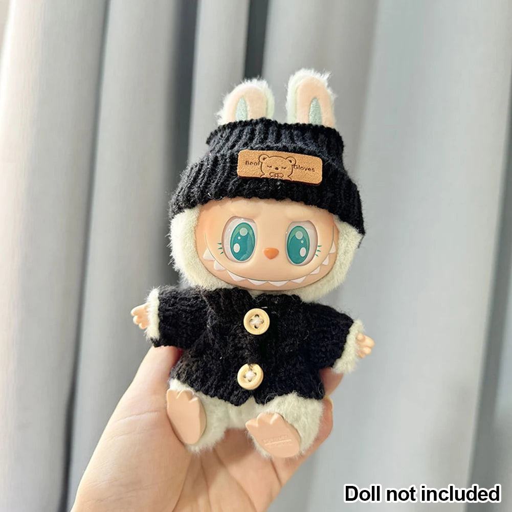 17cm Labubu Doll Clothes Fashion Clothes Hoodies Doll Clothes Color Match Hoodies Dolls Accessories