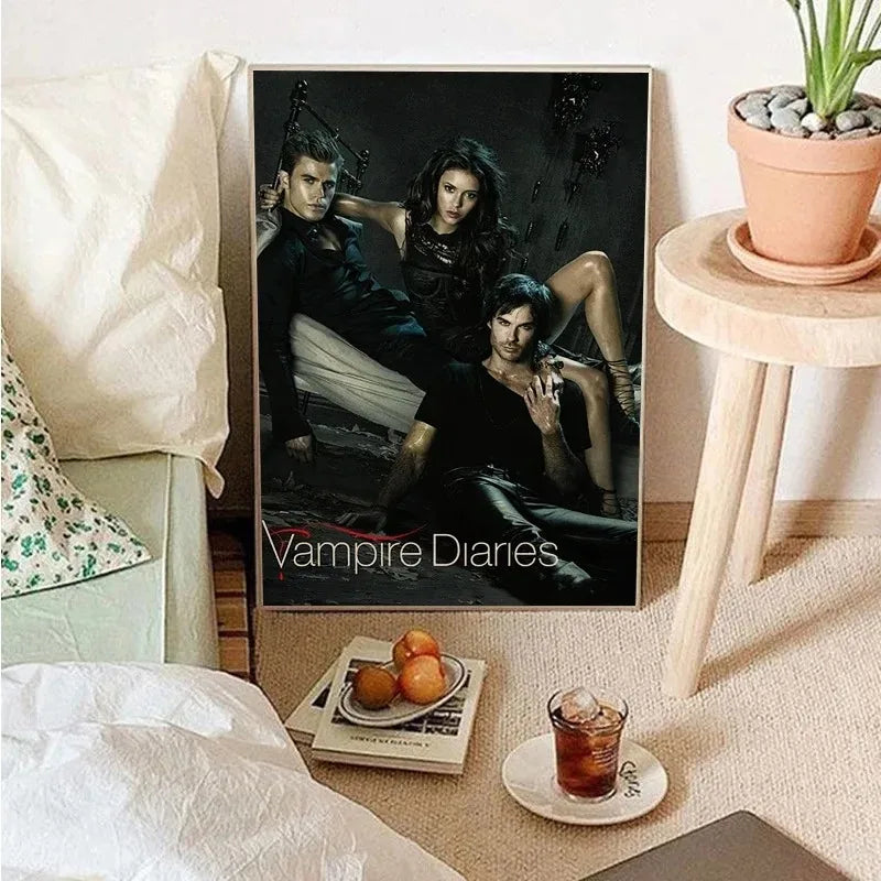 The Vampire Diaries Classic Movie Posters Canvas Painting Room Bar Cafe Aesthetic Art Wall Painting
